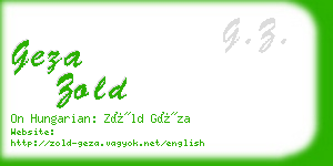 geza zold business card